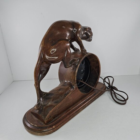 Vintage Master Crafters Sessions Jaguar Panther Clock Wood Carved DOES NOT WORK - Picture 4 of 10
